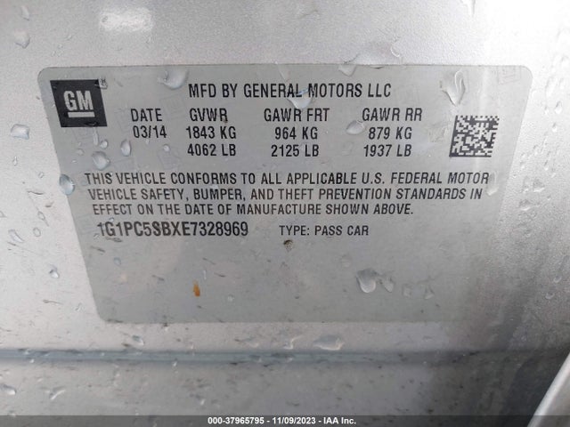 Chevrolet Cruze 1lt Auto 2014 1G1PC5SBXE7328969 Image 9