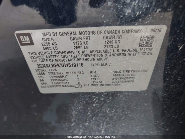 Chevrolet EQUINOX LS 2017 2GNALBEK3H1519116 Image 9