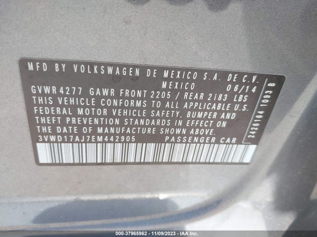 3VWD17AJ7EM442905 Volkswagen Jetta 1.8t Se
