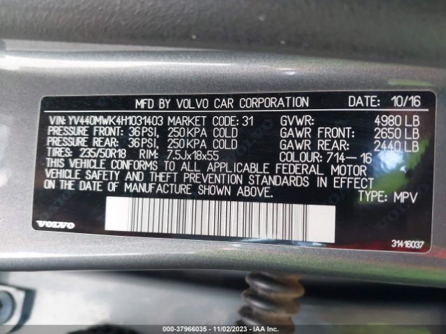 YV440MWK4H1031403 Volvo V60 CROSS COUNTRY