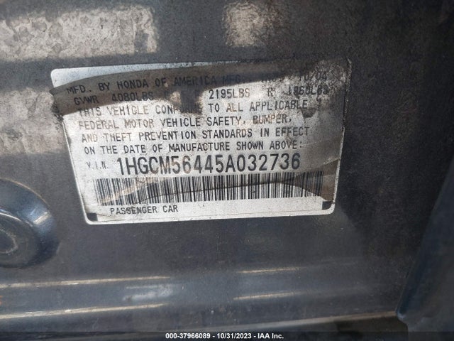 2005 HONDA ACCORD 2.4 LX VIN: 1HGCM56445A032736
