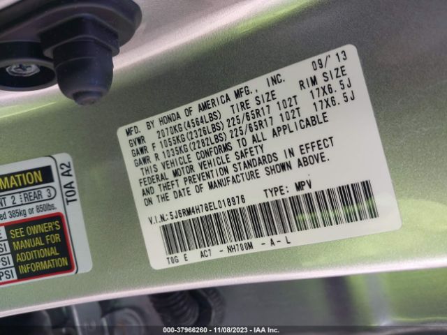 5J6RM4H78EL018976 Honda Cr-v Ex-l