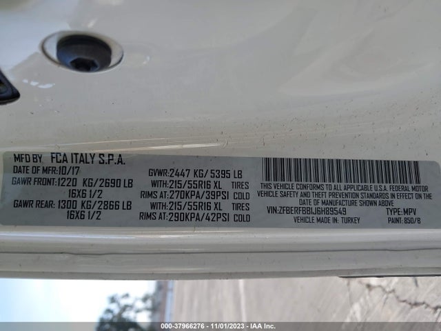 ZFBERFBB1J6H89549 RAM Promaster City Tradesman Slt