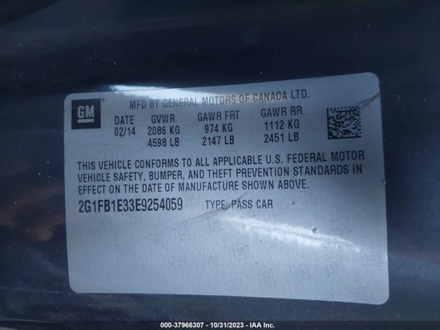 Chevrolet Camaro 1lt 2014 2G1FB1E33E9254059 Image 9