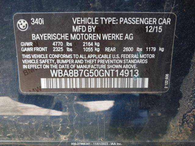 WBA8B7G50GNT14913 BMW 340i Xdrive