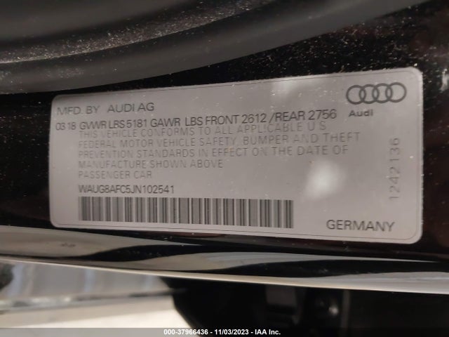 WAUG8AFC5JN102541 Audi A6 2.0t Premium