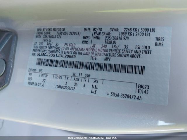 5LMCJ2D91JUL20669 Lincoln MKC SELECT