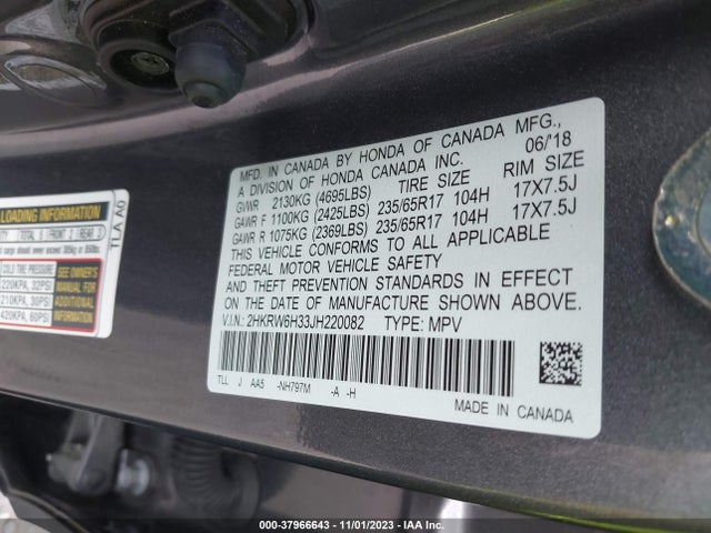 Honda CR-V LX 2018 2HKRW6H33JH220082 Image 9