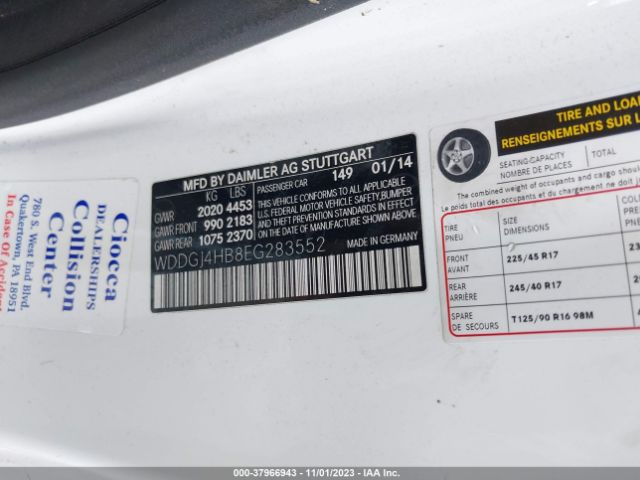 WDDGJ4HB8EG283552 Mercedes-Benz C-class C 250