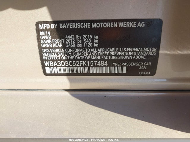BMW 328D 2015 WBA3D3C52FK157484 Image 9