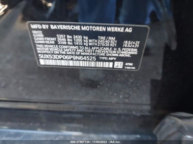 5UX53DP06P9N64525 BMW X3 Xdrive30i