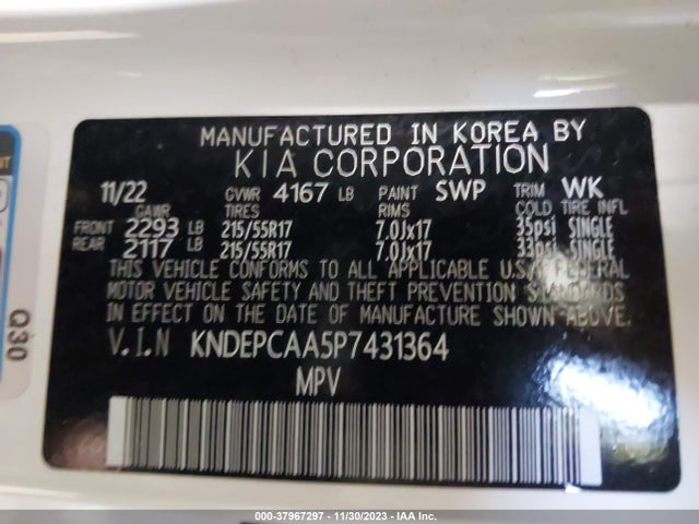 2023 KIA SELTOS LX VIN: KNDEPCAA5P7431364