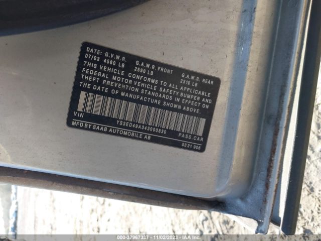 2004 SAAB 9-5 YS3ED49A343000830 Photo 8