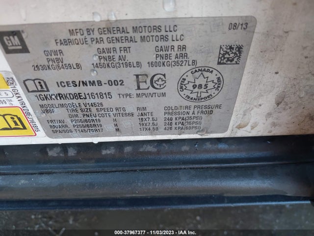 GMC Acadia Slt-1 2014 1GKKVRKD8EJ161815 Image 9
