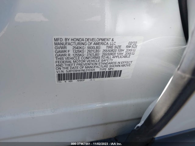 Acura Mdx Technology Package 2022 5J8YD9H41NL010305 Image 9