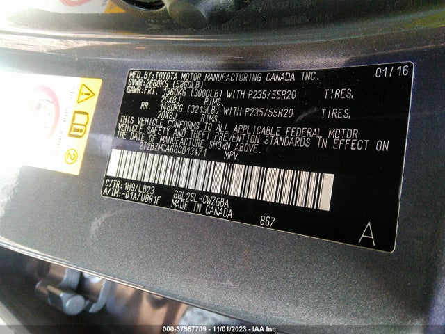 2T2BZMCA6GC013471 Lexus RX 350
