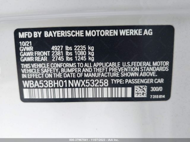 WBA53BH01NWX53258 BMW 5 Series 530i