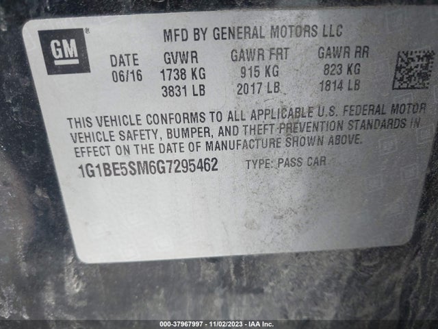 Chevrolet Cruze Lt Auto 2016 1G1BE5SM6G7295462 Image 9