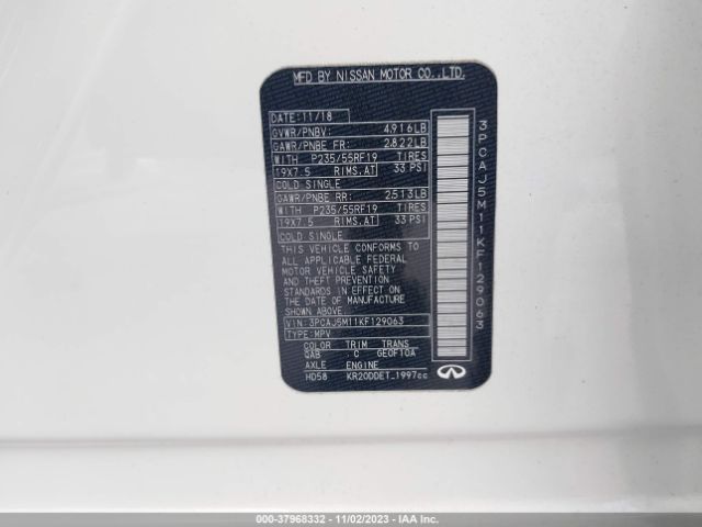 2019 INFINITI QX50 3PCAJ5M11KF129063 Photo 8