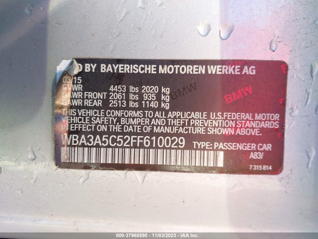 WBA3A5C52FF610029 BMW 328I