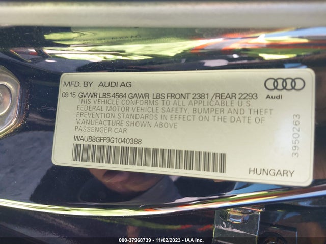 WAUB8GFF9G1040388 Audi A3 2.0t Premium
