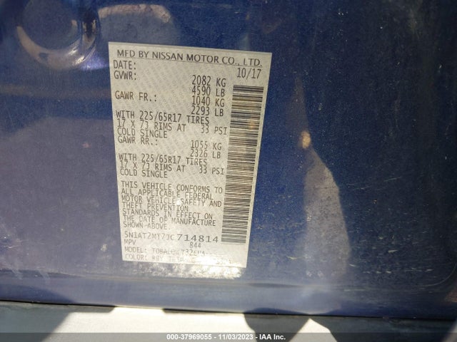 Nissan ROGUE SV 2018 5N1AT2MT7JC714814 Image 9