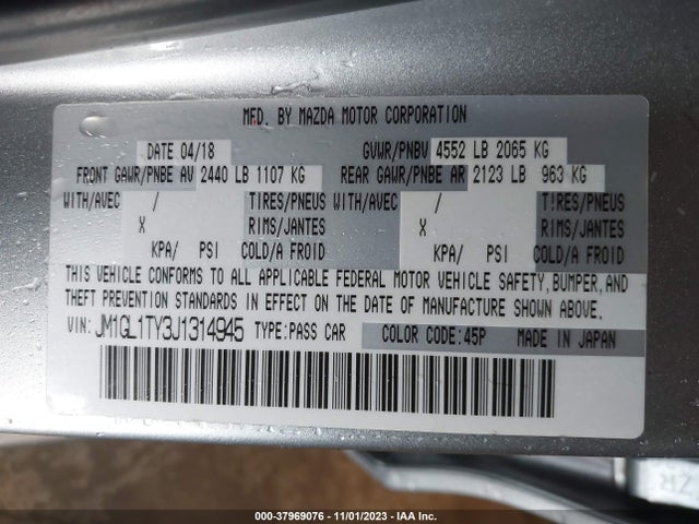 Mazda Mazda6 Grand Touring 2018 JM1GL1TY3J1314945 Image 9