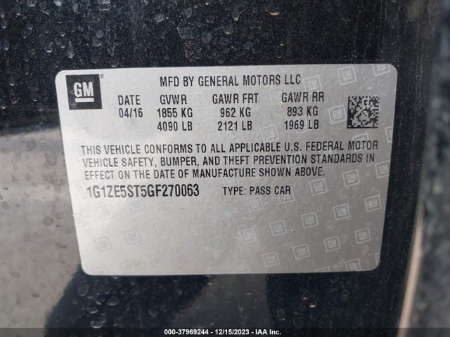 Chevrolet MALIBU 1LT 2016 1G1ZE5ST5GF270063 Image 9