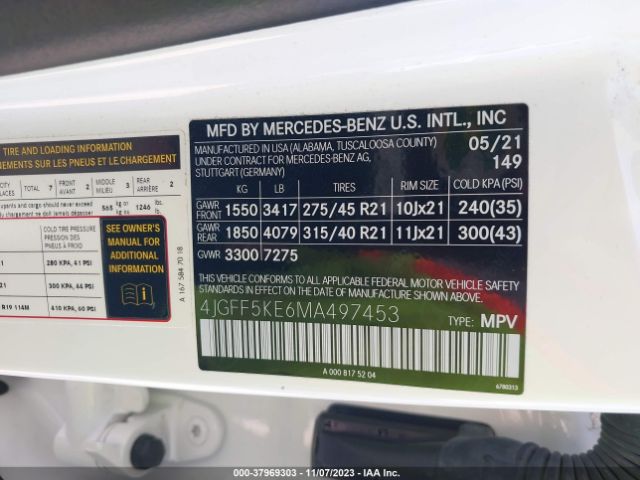 4JGFF5KE6MA497453 Mercedes-Benz Gls 450