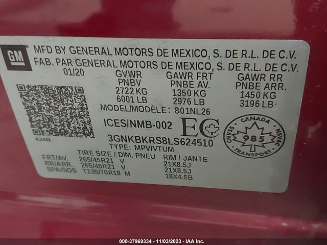 Chevrolet Blazer Awd Rs 2020 3GNKBKRS8LS624510 Image 9