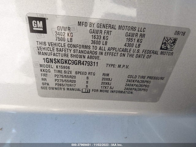 Chevrolet Suburban Ls 2016 1GNSKGKC9GR479311 Image 9