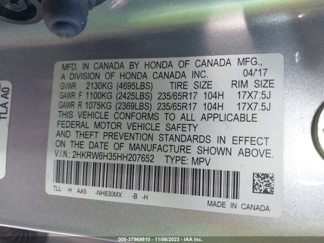 Honda CR-V LX 2017 2HKRW6H35HH207652 Image 9