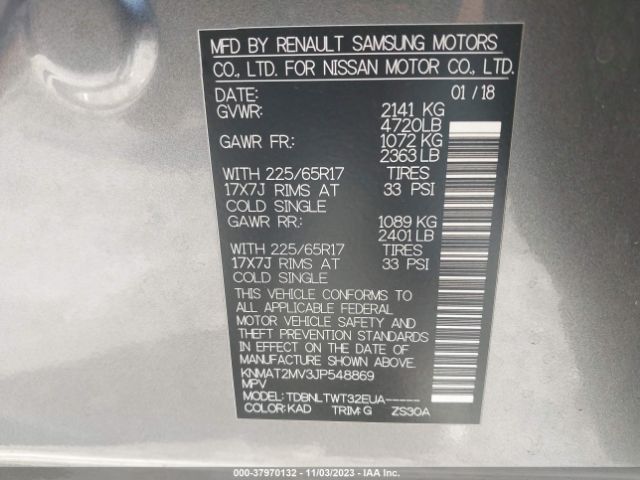 2018 NISSAN ROGUE KNMAT2MV3JP548869 Photo 8