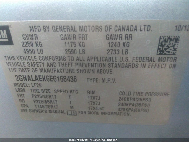 Chevrolet EQUINOX LS 2014 2GNALAEK6E6168436 Image 9