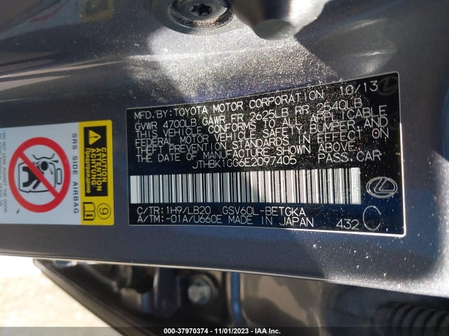 JTHBK1GG6E2097405 Lexus ES 350