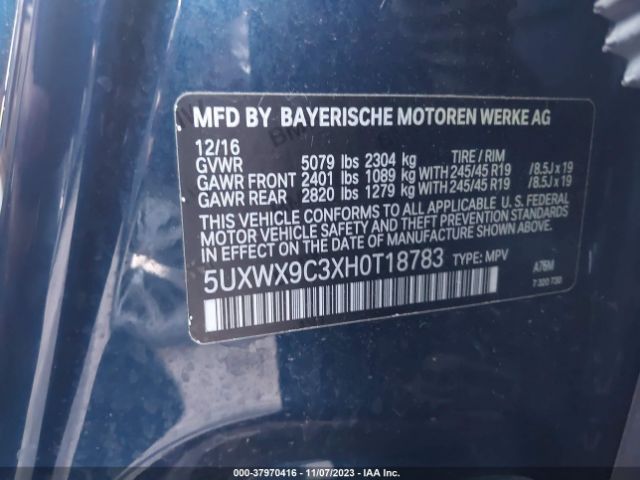 5UXWX9C3XH0T18783 BMW X3 Xdrive28i