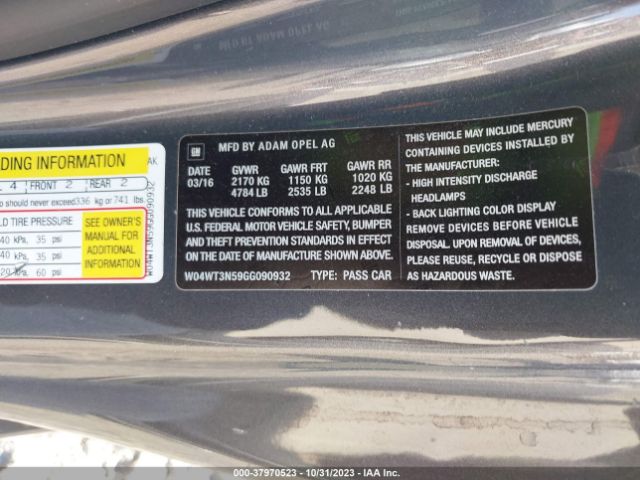 W04WT3N59GG090932 Buick Cascada Premium