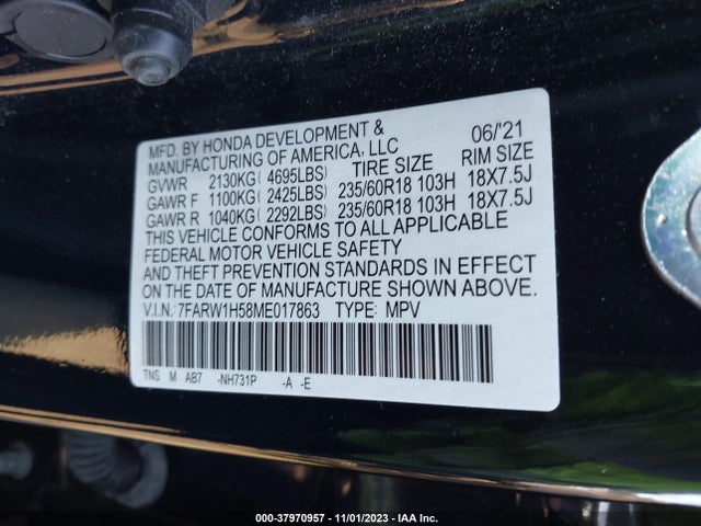 Honda CR-V EX 2021 7FARW1H58ME017863 Image 9