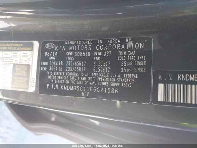 KNDMB5C11F6021586 KIA SEDONA LX