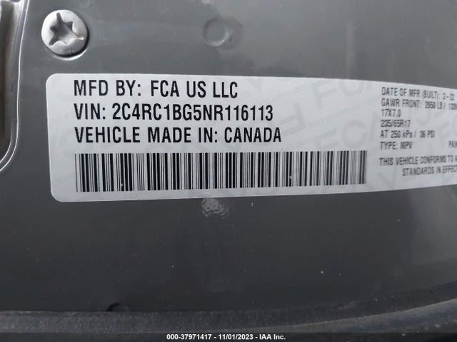 2C4RC1BG5NR116113 Chrysler Pacifica Touring L