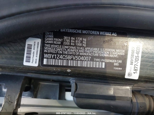 BMW I3 Base W/range Extender 2015 WBY1Z4C58FV504007 Image 9
