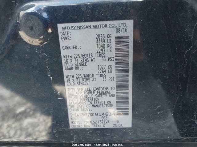 Nissan Rogue Sl 2016 5N1AT2MT7GC914634 Image 9