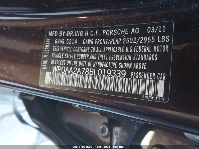 2011 PORSCHE PANAMERA WP0AA2A78BL019339 Photo 8