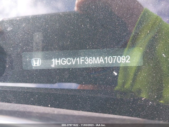 2021 HONDA ACCORD SPORT VIN: 1HGCV1F36MA107092