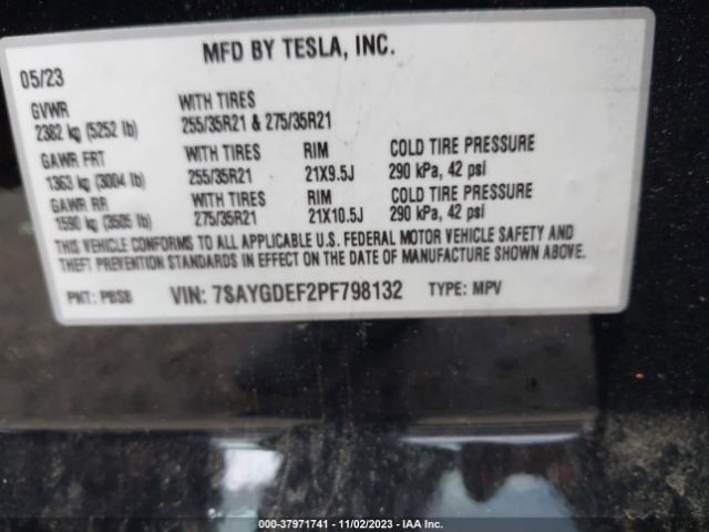 7SAYGDEF2PF798132 Tesla Model Y Performance