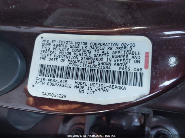 1990 LEXUS LS JT8UF11E4L0021534 Photo 8