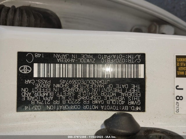 Toyota Prius Three 2014 JTDKN3DU7E0369745 Image 9
