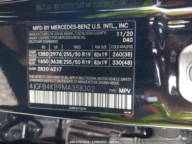 2021 MERCEDES-BENZ GLE 350 4JGFB4KB9MA358302 Photo 8
