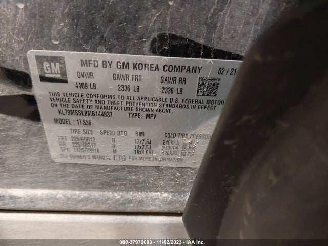 Chevrolet Trailblazer Awd Activ 2021 KL79MSSL8MB144837 Image 9