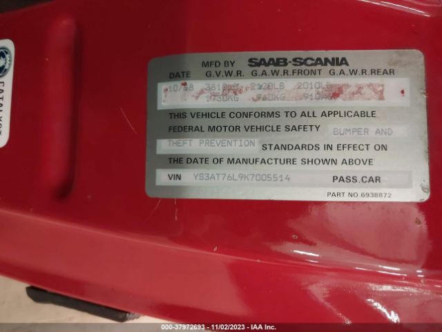 1989 SAAB 900 YS3AT76L9K7005514 Photo 8